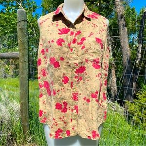 Ralph Lauren 100% Linen Floral Top